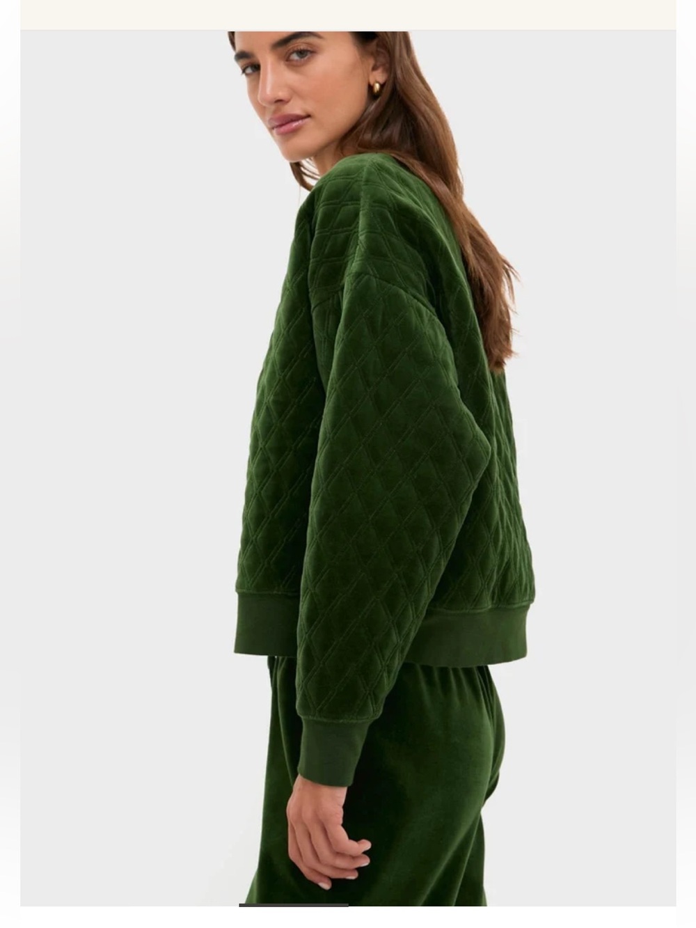 NWOT Tuckernuck Douglas Fir Velour Green Casual Preppy Size M - Picture 3 of 11